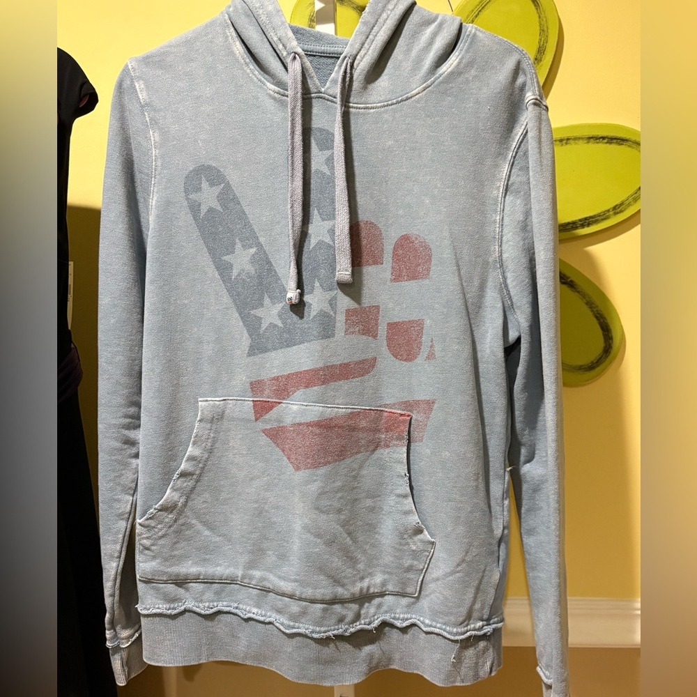 Junk Food Blue Peace Sign Hoodie large